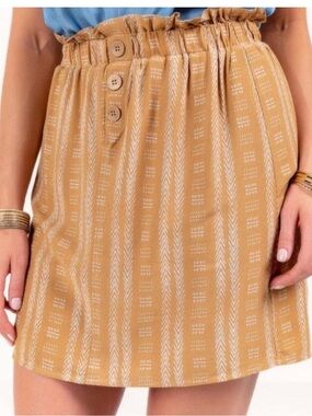 Harper Heritage Goldenrod Mini Skirt with Paperbag Waist - Size Large